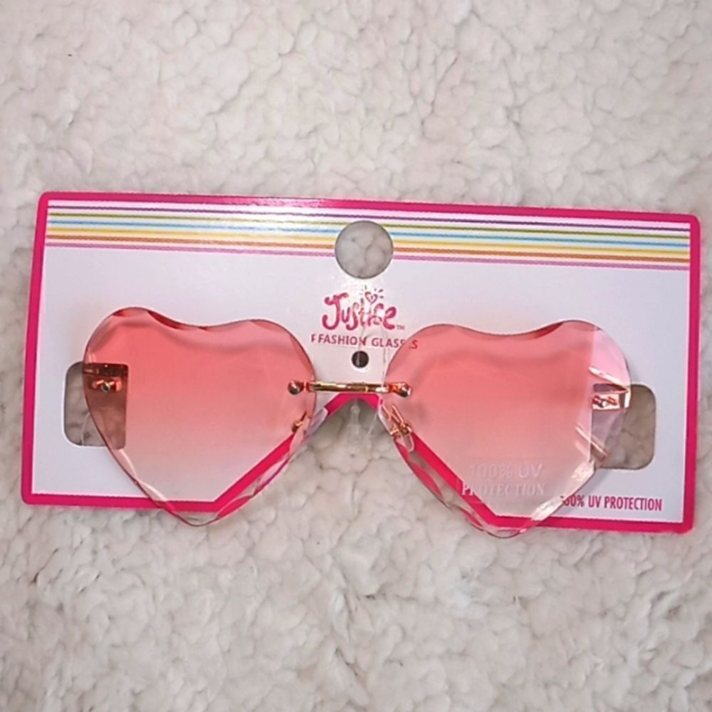Justice Girls kids Frameless Heart Shaped Sunglasses